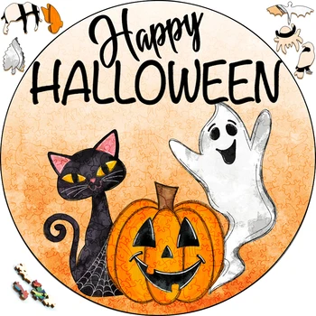 Halloween Lesene Sestavljanke Smešno Bučna Luštna Mačka Lrregular Obliko Puzzle Odbor Nastavitev Tlaka Puzzle Igrače za Odrasle Družino