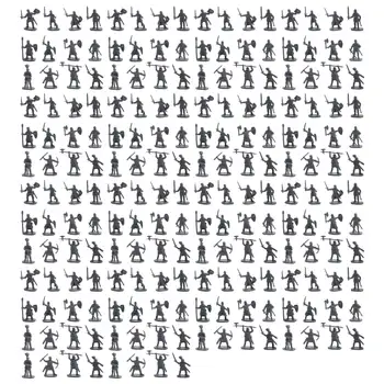 1:72 200/Set Plastičnih Številke Igrača Vojaki Moških Mečevalec Dejanje DIY Vojne Scene Igrače Siva