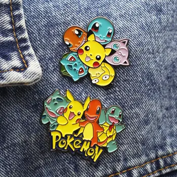 Pokémon Risanka Ustvarjalne Pikachu Modeliranje Pop-Emajl Pin River Značke Smešno Modni Nakit Pošlji Prijatelju Anime Nakit