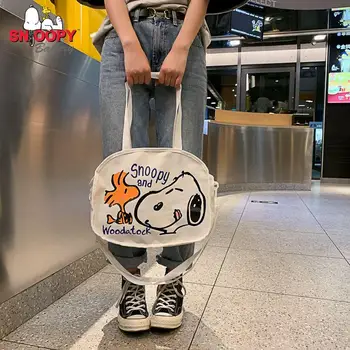 Snoopy Srčkan Grafiti Natisnjene Platno Vrečko iz Risank Anime Slika Velika Zmogljivost Vsestranski Prenosni Torba za Prijatelja Darila