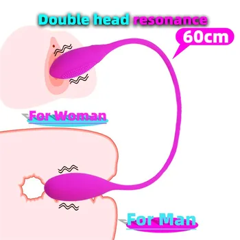 Dolgo Dvojni Dildo Analni Vibrator Sex Igrače za Ženske Klitoris Stimulator Butt Plug z vibriranjem Jajca Polnilna Odraslih