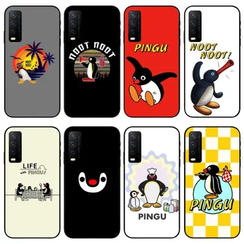 Risanka Pingu Pingvin Primeru Telefon Za VIVO Y95 Y93 Y31 Y20 V19 V17 V15 Pro X60 NEX Mehko Črno Telefon Kritje