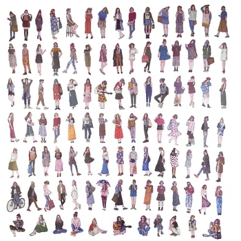 100 kozarcev Kawaii Mori Dekleta Dekorativne Nalepke Pack Moda Dekle Nalepke Scrapbooking Oznaka Dnevnik Zvezek Umetnosti List Načrtovalec