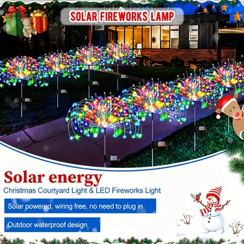 Sončne Ognjemet Pravljice Luči LED Prostem Nepremočljiva Vrt Dekoracijo Travnik Pot Sončne Svetilke Stranka Rojstni dan Države Hiša