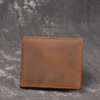 Nove moške vrhnjo plast cowhide nič denarnice RFID kratek denarnice, ženske multi-card kartico vrečko noro horseskin denarnice