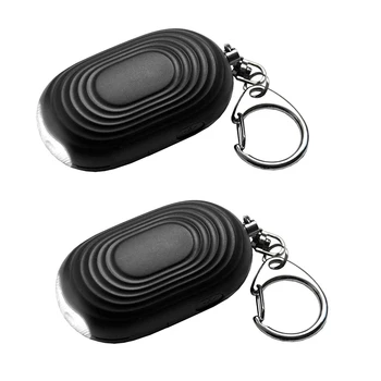 2X Osebna Zaščita Alarm Keychain - 130 DB Glasno Sonic Sirene Napravo, S Svetilko Za Povečanje Varnosti