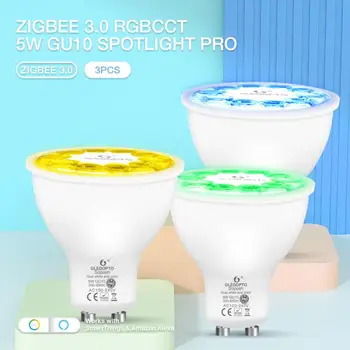 ZigBee 3.0 Smart GU10 Pozornosti Pro 5W RGB SCT LED Lučka Zatemniti Čarobno Žarnica Podporo Alexa Google App/Glas/RF Prek Zigbee Prehod