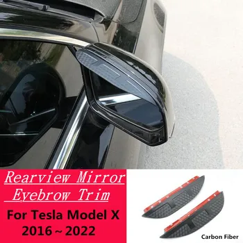 Avto Ogljikovih Vlaken Strani Ogledala, Vizir Kritje Nalepke Trim Ščit Obrvi Za Tesla Model X 2016 2017 2018 2019 2020 2021 2022