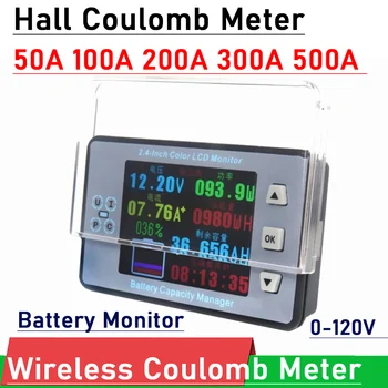 Baterija Zaslon Dvorani Coulomb Meter, DC 100A 200A 500A Lifepo4 svinčevi Li-ion, litij-zmogljivost, moč zaslon 12V 24V 36V 48V 60V