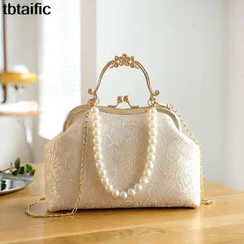 Stari slog cheongsam vrečke čipke chuck žensk vrečko torbe torba, velika zmogljivost pearl torbici Kitajski stil