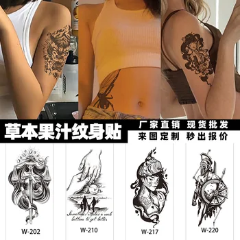 Zeliščni Sok Tattoo Nalepke So Nepremočljiva Semi Permanent Ne Odražajo Tattoo Nalepke S Simulirano Vzorci Za Ženske