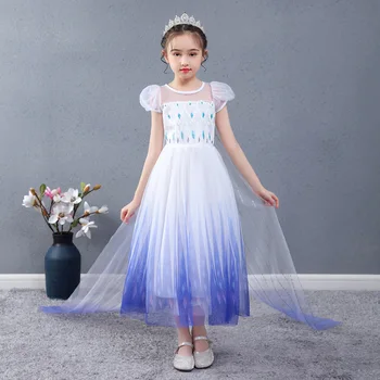Elsa Obleko za Otroke Slovesnosti Dolgo Obleko Poletje Halloween Princesa Zamrznjeno 2 Luksuzni Deklica Otrok Rojstni dan Obleke