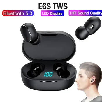 E6S TWS Brezžične Bluetooth Slušalke 5.0 z Mikrofonom Športne Slušalke Hrupa preklic Mini Slušalka za prostoročno Slušalko