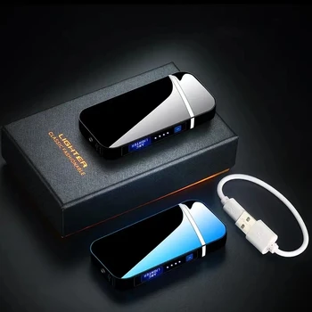 Električni Vžigalnik Touch Senzor Kovin Plazme Lažji Power LED Zaslon USB za Polnjenje Prenosnih Cigaret Pribor Mens Darilo