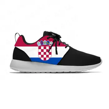 Hrvaška hrvaško Zastavo Patriotski Ponos Kul Moda Šport Čevlji Priložnostne Dihanje Lahki 3D Tiskanja Moški Ženske Superge