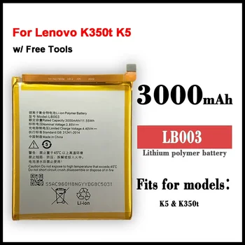 LB003 3000mAh Nadomestna Baterija za Lenovo K5 K350t Mobilnega Telefona, Baterije + Orodja