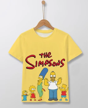 Dekleta Svoboden Risanka T-Shirt Disney Simpsons, Natisnjena Okoli Vratu Kratkimi Rokavi Otroci Poletje Stranka Oblačila T-Shirt