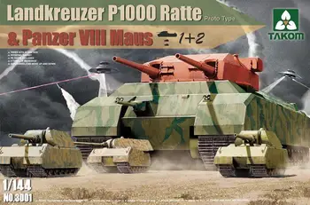 Takom 3001 1/144 Obsega Landkreuzer P1000 Ratte & Tankovsko VIII Maus Model
 Komplet