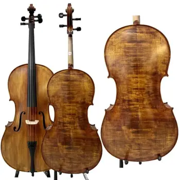 Kopiranje Stradivari slog Violončelo 4/4 Stara smreka , 100% Ročno Izdelani z Torbi, Lok#15814