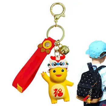 Risanka Zmaj Keychain Kitajski Zmaj PVC Keychains obeske Lutka Obesek Stranka Dobave Stranka, ki Podpira Novo Leto Darilo Avto