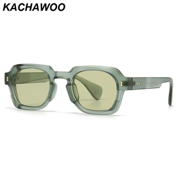 Kachawoo retro sončna očala za moške, zelena, rjava, črna uv400 kvadratni okvir sončna očala ženske trending dekoracijo Evropski stil