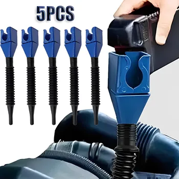 5PCS Modra, Univerzalna Plastična Multi-Funkcijo Široka Usta Velikih Tokovih Prilagodljiv Odvajanje Orodje Snap Lijak za Avtomobilsko Olje