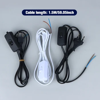 303 Stikalo za Spletno povezavo GB EU Podaljšek Napeljave Napajalni Kabel za Namizni Razsvetljavo LED Trak Kabel 1,5 m Bela Črna