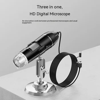 1600X Wifi Elektronski Digitalni Vmesnik Usb Elektronov Stereo Mikroskopi 8 Led Nosilec za Android Ios Pc Tri V Enem Prenosni