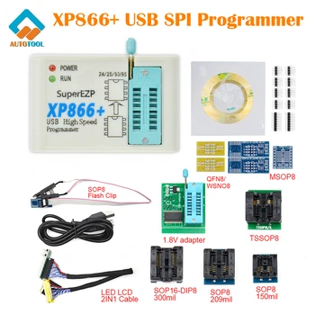 Original XP866 USB SPI Programer Podporo 24 25 93 95 EEPROM 25 Flash) BIOS Čip za WIN7 8 10 Hitreje EZP2019 EZP2023 Nova
