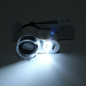Mini Mobilni Telefon Loupe Mikroskopom 45X Stekla z LED UV Svetlobo Žep Lupa za Nakit, Kovanci, Znamke Odkrivanje