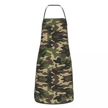 Unisex Vojske Camo Prikrivanje, hlače z Oprsnikom Predpasnik Odrasle Ženske, Moške Kuhar Tablier Kuhinje za Kuhinji Kuhanje Vojaško Taktično Peko