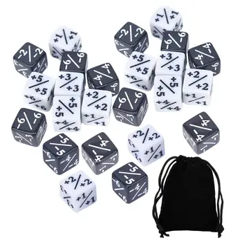 24x Števec Žeton Kocke Kocka D6 (Črni in Beli) za Namizni Igri Dobave Matematika