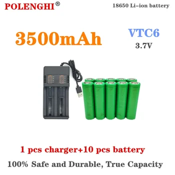 100% res zmogljivosti 3,7 V 3500mAh 18650 VTC6 polnilna litij-ionska baterija 30A, ki je primerna za igrače orodja svetilka+USB polnilec