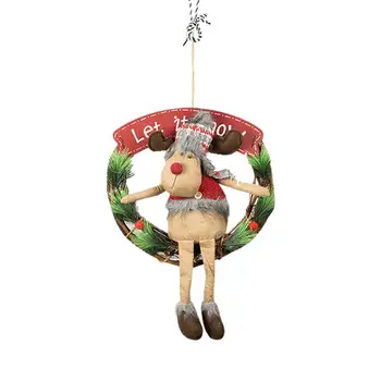 Gnome Dobrodošli Prijavite Božič Stenski Dekor Z Umetno Gnome Vhodna Vrata Božični Venci Božič Stenski Dekor Z Umetno