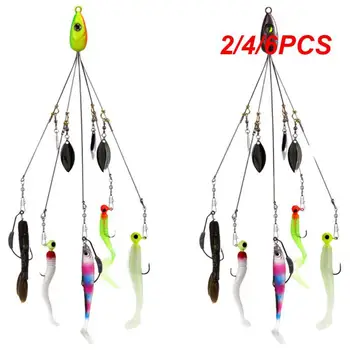 2/4/6PCS Multi-barvni Dežnik Fishing Lure Luya Ribolov Skupine Ribištvu Tackle Ponaredek Vabe 18g Plavanje Vabe 5 Orožja