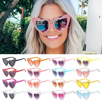 Sije v Obliki Srca sončna Očala Srčkan Hip Hop UV400 Zaščito Srca Odtenki Diamond sončna Očala za Ženske