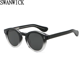 Swanwick retro sončna očala za ženske CP acetat UV400 krog polarizirana sončna očala moških rjava črna poletje slog, unisex 2024