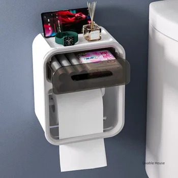 Wc tkiva polje, stenske, preprost in večnamensko papirja predal, toaletni papir roll shranjevanje rack št prebijanje v kopalnico