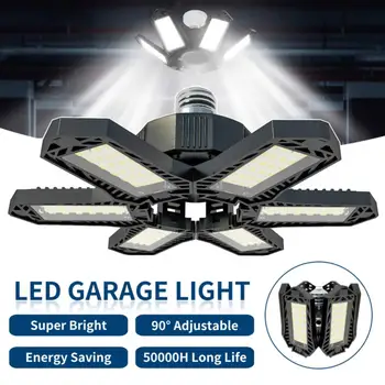 E27 LED Žarnica Fan Rezilo Čas Lučka LED Garaža Lahka, Zložljiva Led Žarnica Lampada Noč Luč Za Dom Stropna Luč Razsvetljava
