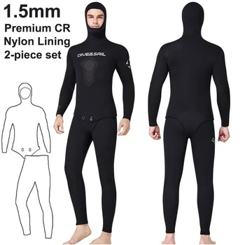 Neoprenske 1,5 mm ali 3 mm Super Stretch Solid Black/Prikrivanje Fullsuit, Mens Vdih Potapljanje, Plavanje Spearfishing mokra Obleka
