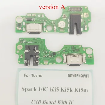 Za Tecno Iskra 10C Ki5k Ki5m USB Dock Polnilnik Vrata Vtič za Slušalke Avdio priključek Priključek za Mikrofon MIC Polni Penzion Z IC