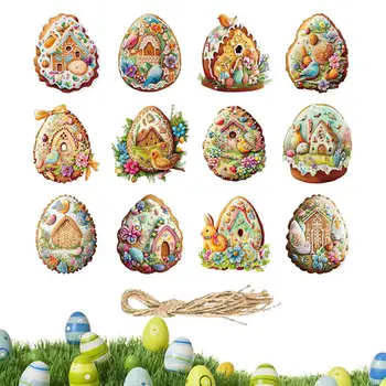 Papir Velikonočna Jajca, Velikonočni Barvne Jajca Zajček Ornament Sezonsko Decors Velikonočni Obesek S Svetle Barve Za Ročaji Na Vratih Stene