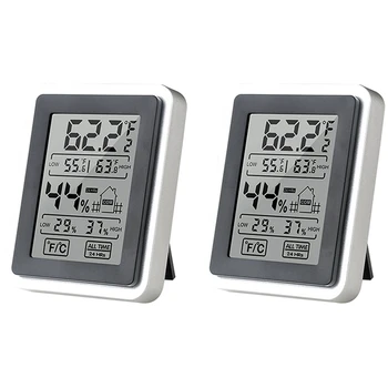 2X LCD-Digitalni Termometer, Higrometer Temperature v Zaprtih prostorih Priročno Temperaturni Senzor Vlažnosti Meter Merilnik Instrumenti