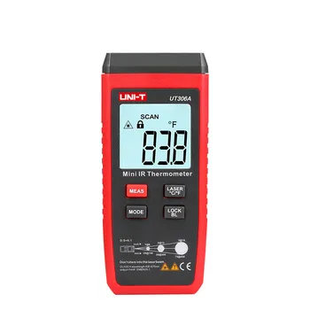 ENOTA UT306A Mini Infrardeči Termometer -35~300C -31~572F Digitalni IR Temperatura Tester s Podatki Držite & LCD Osvetlitev ozadja Zaslona.