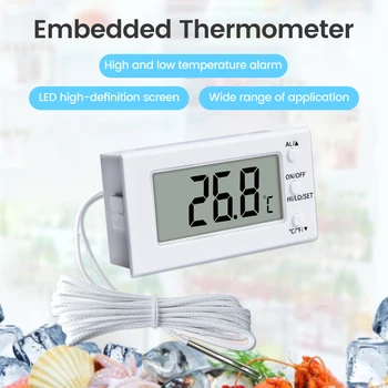 -50~300℃ Mini Digitalni LED Notranji Senzor Temperature Merilnik ℃/℉ Pretvorbo Termometer Merilnik Z Visoko In Nizko-Temperaturni Alarm