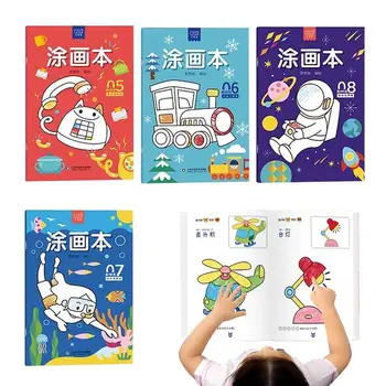 Barvanje Knjige Za Otroke Starosti 2-4 Zabavno Mini Kolorit Večino Knjig Za Otroke Zabavno 4 Knjige Izobraževalne Mini Knjige Spodbujajo Otroke, Wellness