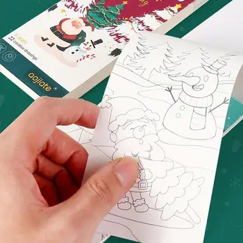 Božič Akvarel Knjige Za Otroke Žep Mini Art Book Za Risanje In Barvanje S Pigmenti In Barve Krtačo Božično Igrača