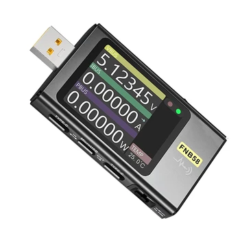 USB Tester Digitalni Voltmeter Current Tester FNB58 USB Tip-C Hitro Polnjenje Protokol Moč PD Sprožijo Zaznavanje Max 7A