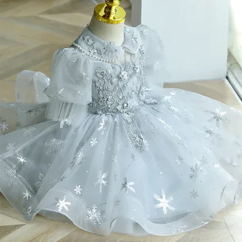 Dekleta Modni Beading Bleščica Design Princesa Obleke Žogo Otroci Rojstni dan, Poroko Uspešnosti Obleke y936