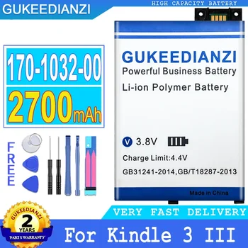 GUKEEDIANZI Baterija za Kindle 3 III za Tipkovnico odslej D00901, Velika Moč, 2700mAh, 170-1032-00, Grafit, za Kindle3